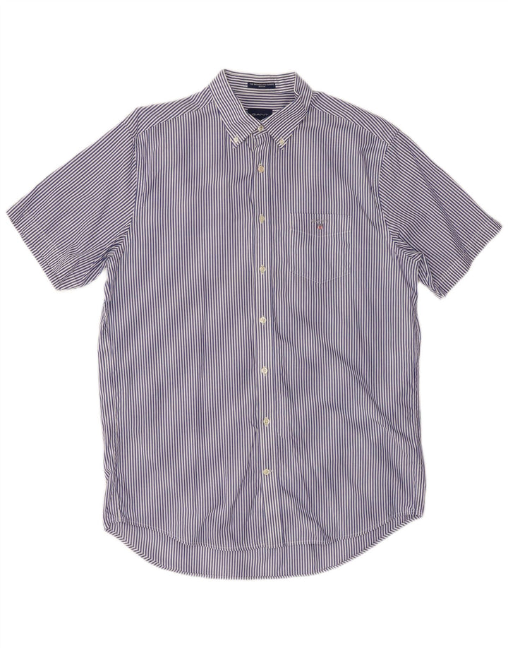 GANT Chemise coupe classique pour homme Taille 41/42 16 1/2 Large Bleu marine à fines rayures