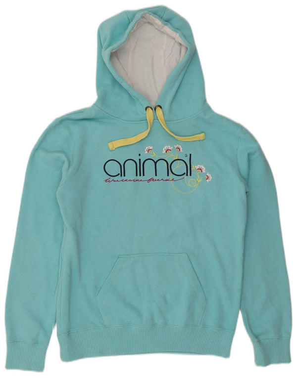 Animal Womens Graphic Sweat à capuche UK 14 Grand Bleu Coton