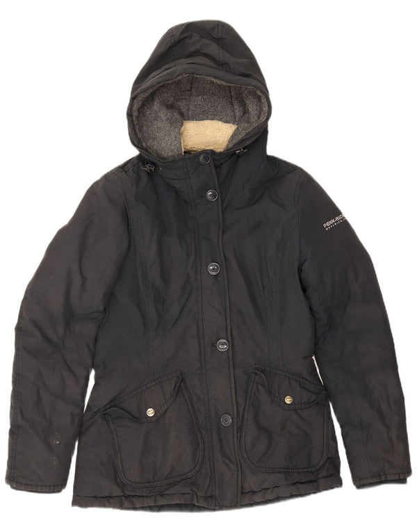Woolrich Veste coupe-vent à capuche pour femme UK 10 Small Noir