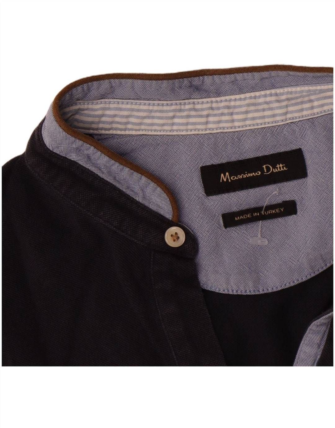 Massimo Dutti Polo Homme Bleu Marine Moyen Colorblock Coton