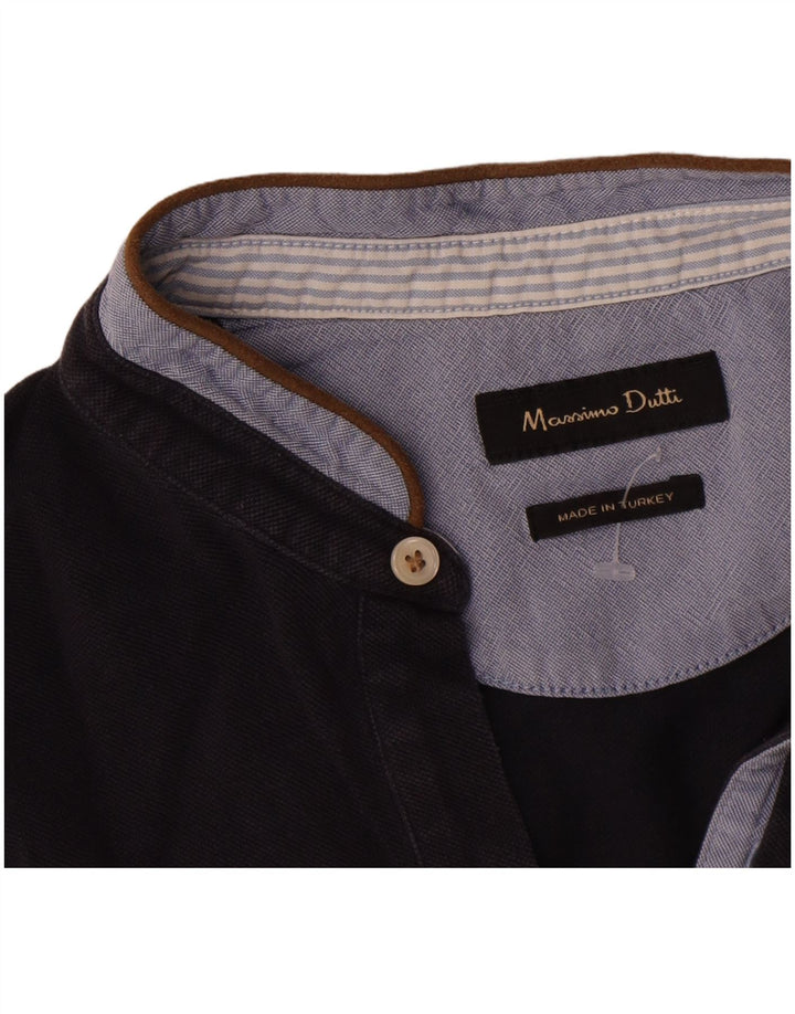 Massimo Dutti Polo Homme Bleu Marine Moyen Colorblock Coton