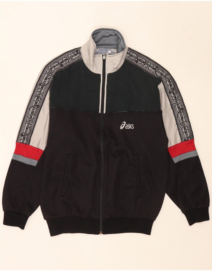 Asics Veste de survêtement graphique pour homme IT 46 Small Noir Colourblock