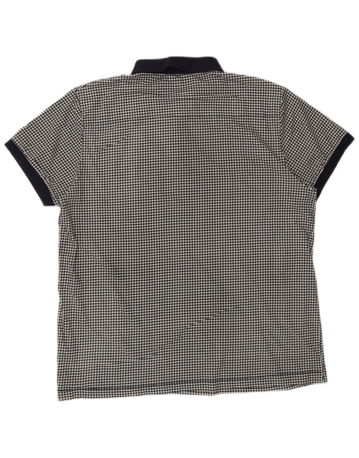 French Connection Polo Homme 2XL Noir Pied-de-Poule Coton
