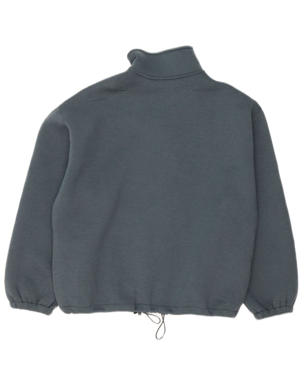 Zara Veste de survêtement surdimensionnée pour femme UK 10 Petit Bleu Polyester