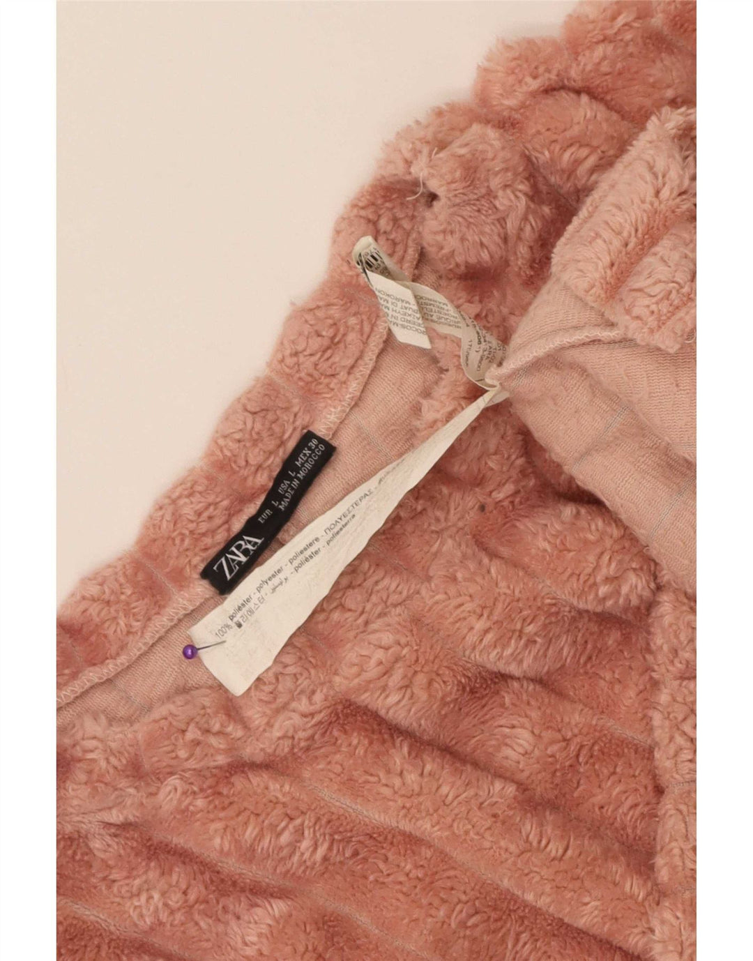Zara Womens Crop Oversize Sweatshirt Jumper UK 16 Grand Rose Polyester