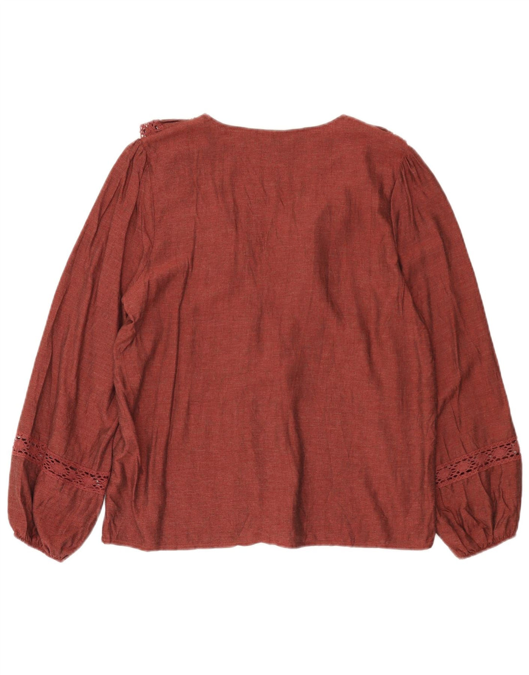 Zara Chemisier surdimensionné à volants sur le devant pour femme UK 10 Petite viscose rouge