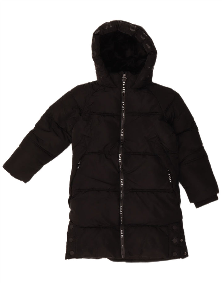 Ted Baker Manteau matelassé à capuche graphique pour fille 7-8 ans Noir Polyester