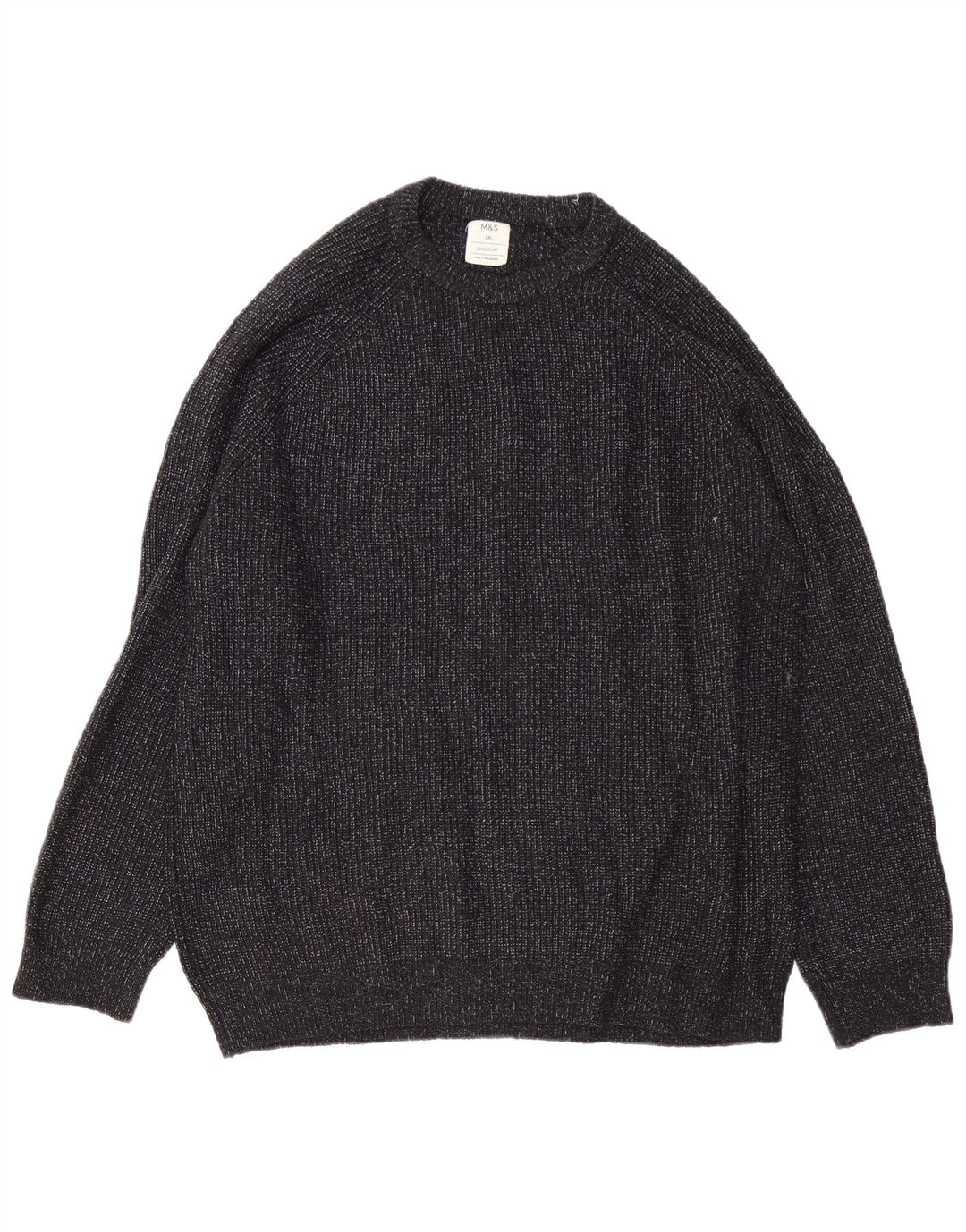 Marks & Spencer Pull à col rond pour homme 2XL en polyamide moucheté noir
