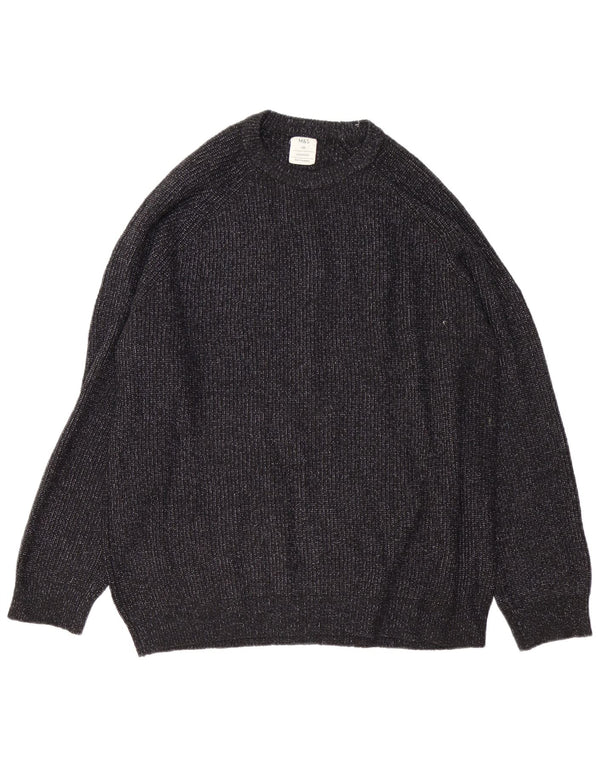 Marks & Spencer Pull à col rond pour homme 2XL en polyamide moucheté noir