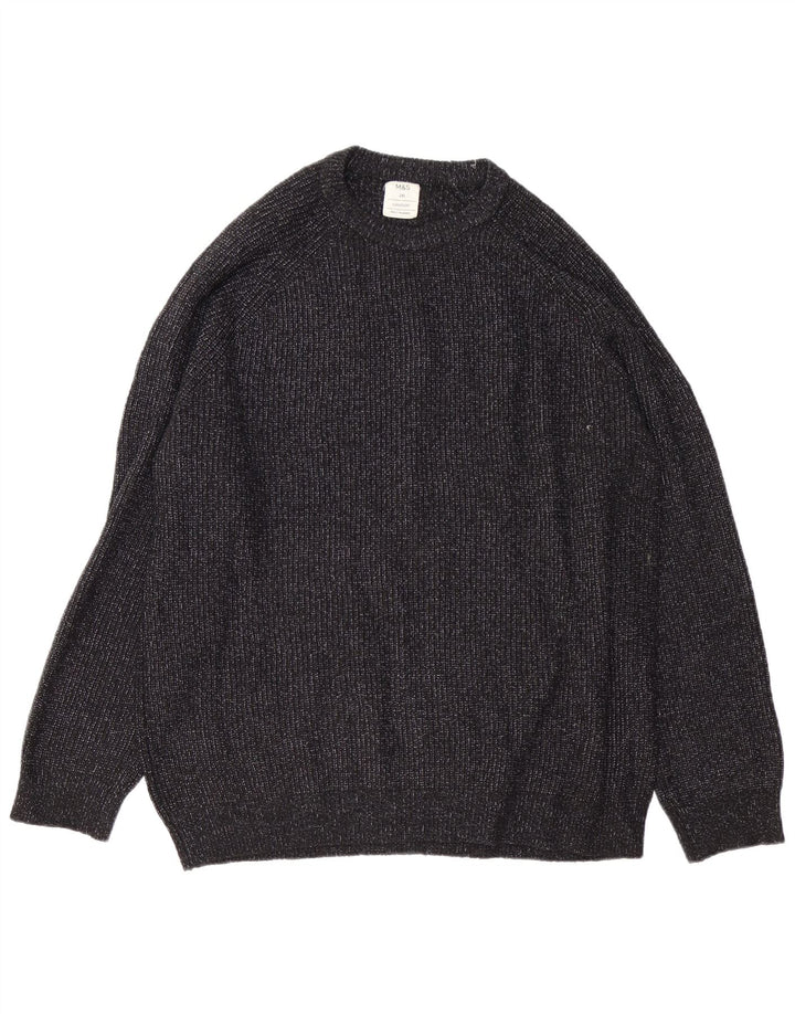 Marks & Spencer Pull à col rond pour homme 2XL en polyamide moucheté noir