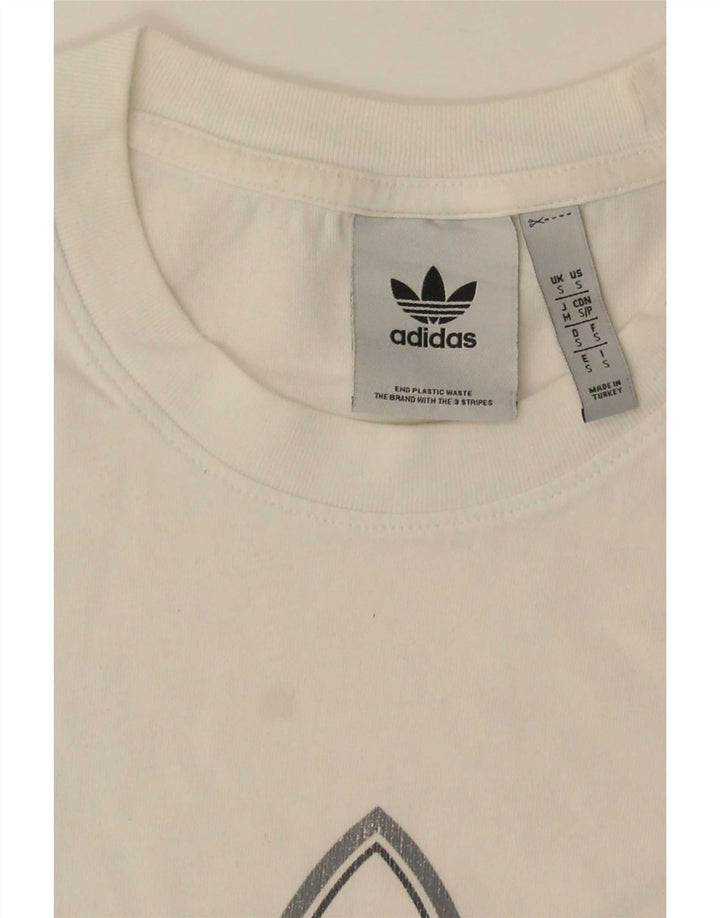 Adidas T-shirt graphique pour hommes, petit, blanc