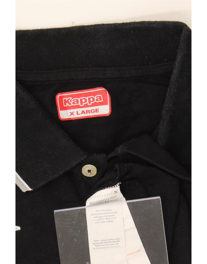 KAPPA Mens Polo Shirt XL Black Cotton Vintage Kappa and Second-Hand Kappa from Messina Hembry 