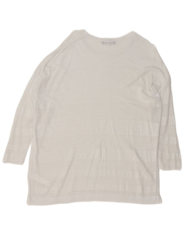 Marks & Spencer Pull surdimensionné à col bateau pour femme UK 18 XL Blanc