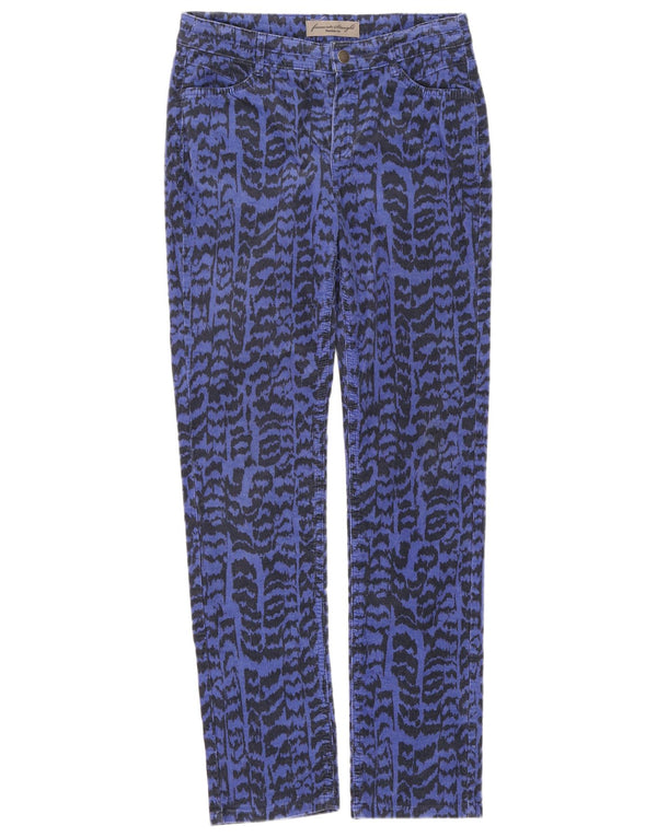 Yessica Pantalon en velours côtelé pour femme UK 12 Medium W28 L31 Bleu Imprimé Animal