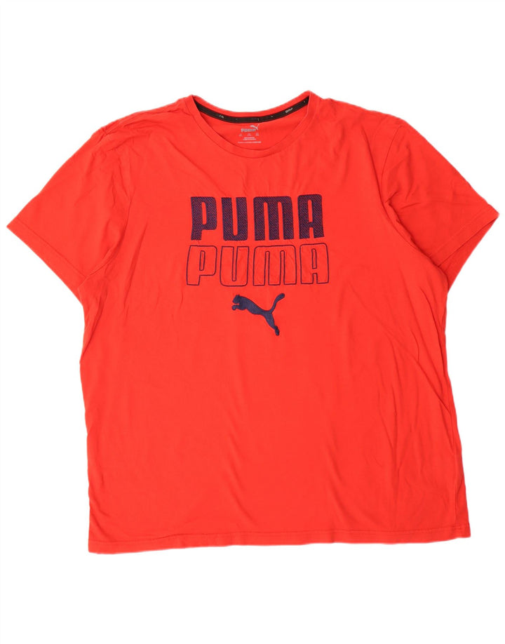 PUMA T-shirt graphique pour hommes 2XL Rouge Coton
