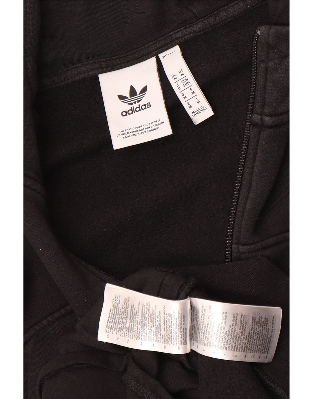 Adidas Pull à capuche zippé pour homme en coton noir moyen