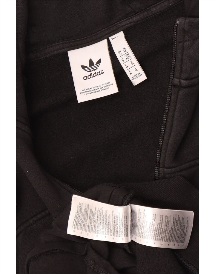 Adidas Pull à capuche zippé pour homme en coton noir moyen