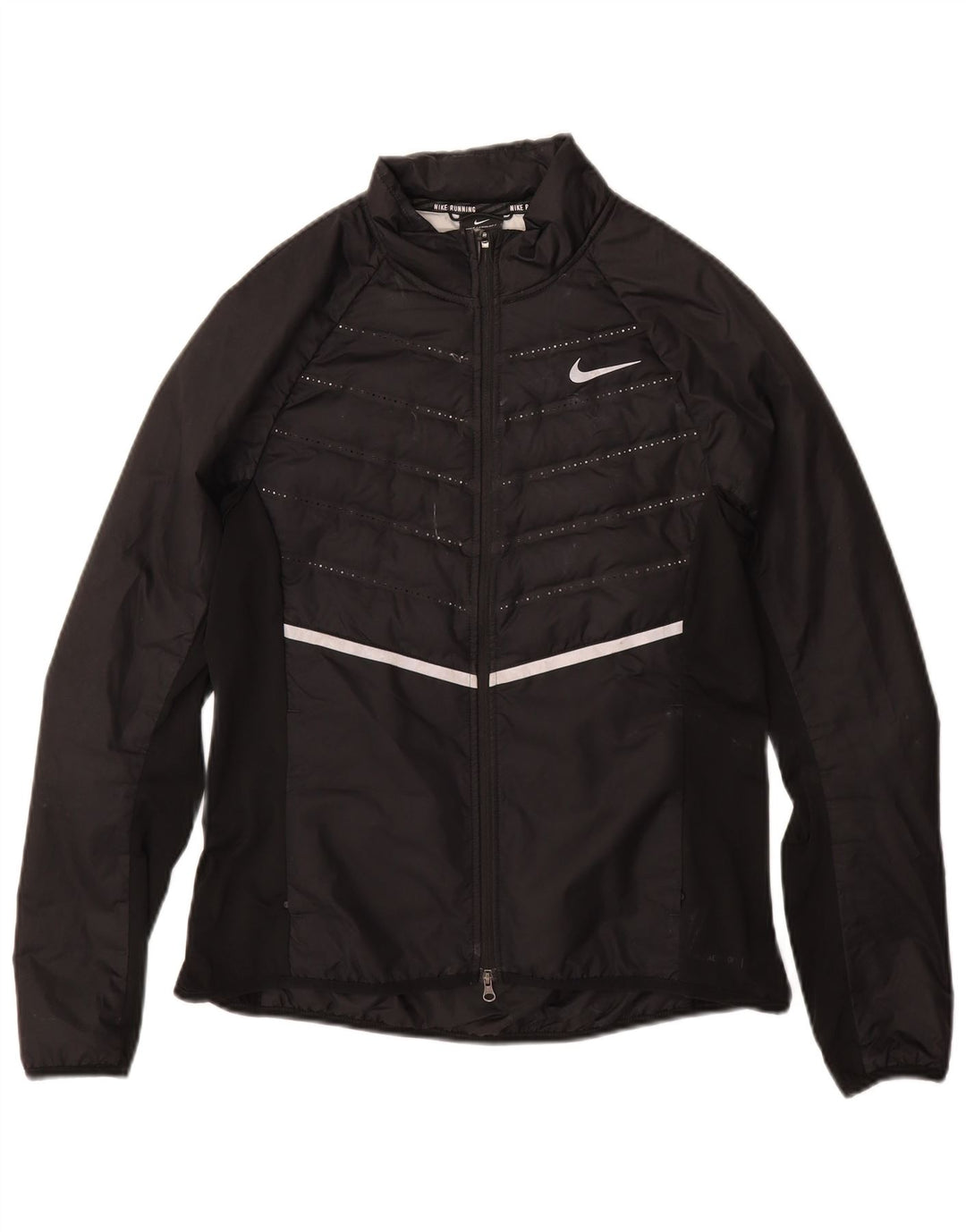 NIKE Veste Racer Femme UK 12 Polyester Noir Moyen