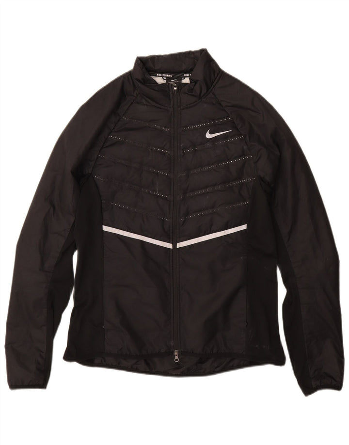 NIKE Veste Racer Femme UK 12 Polyester Noir Moyen