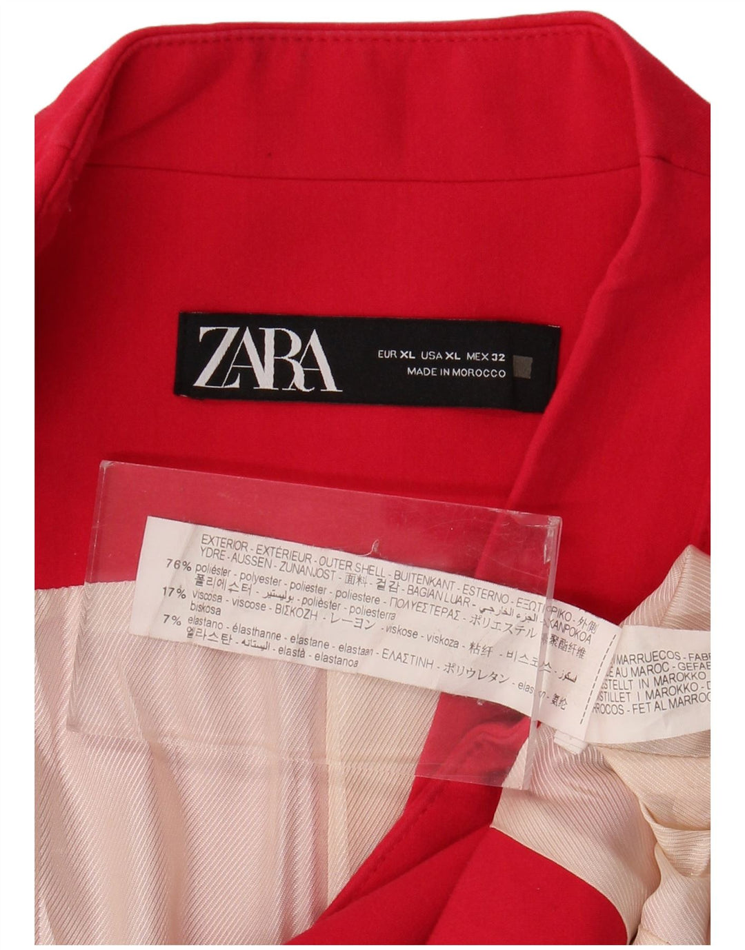 Zara Veste Blazer Femme UK 18 XL Rose Polyester