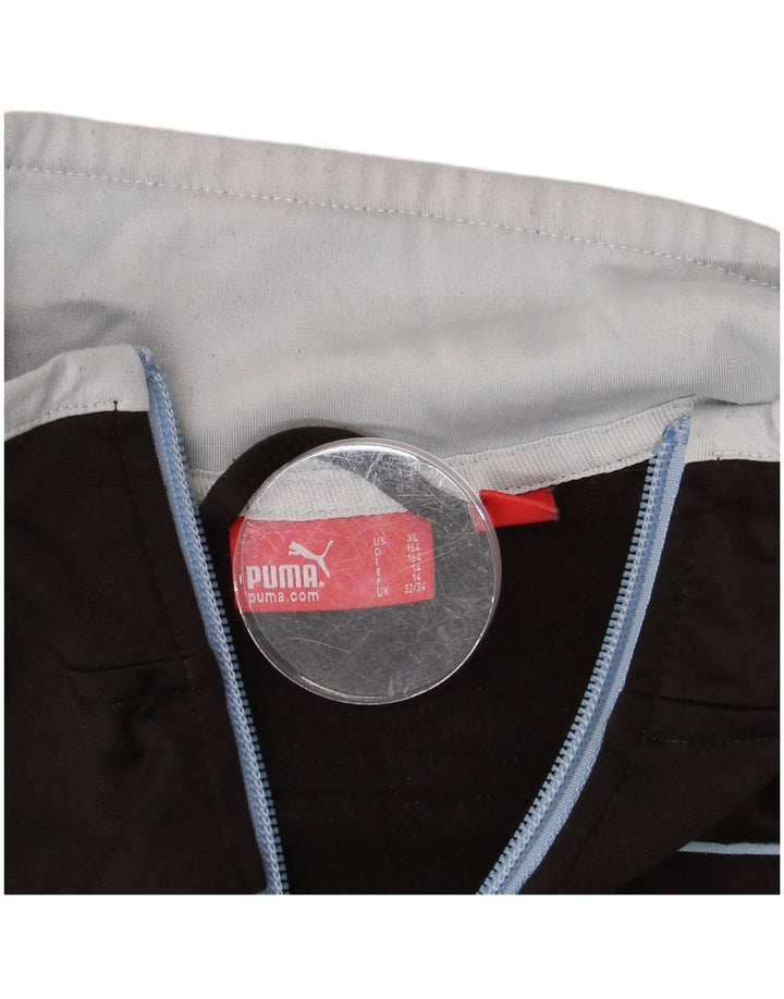 PUMA Veste de survêtement graphique pour garçon 13-14 ans Noir Colourblock