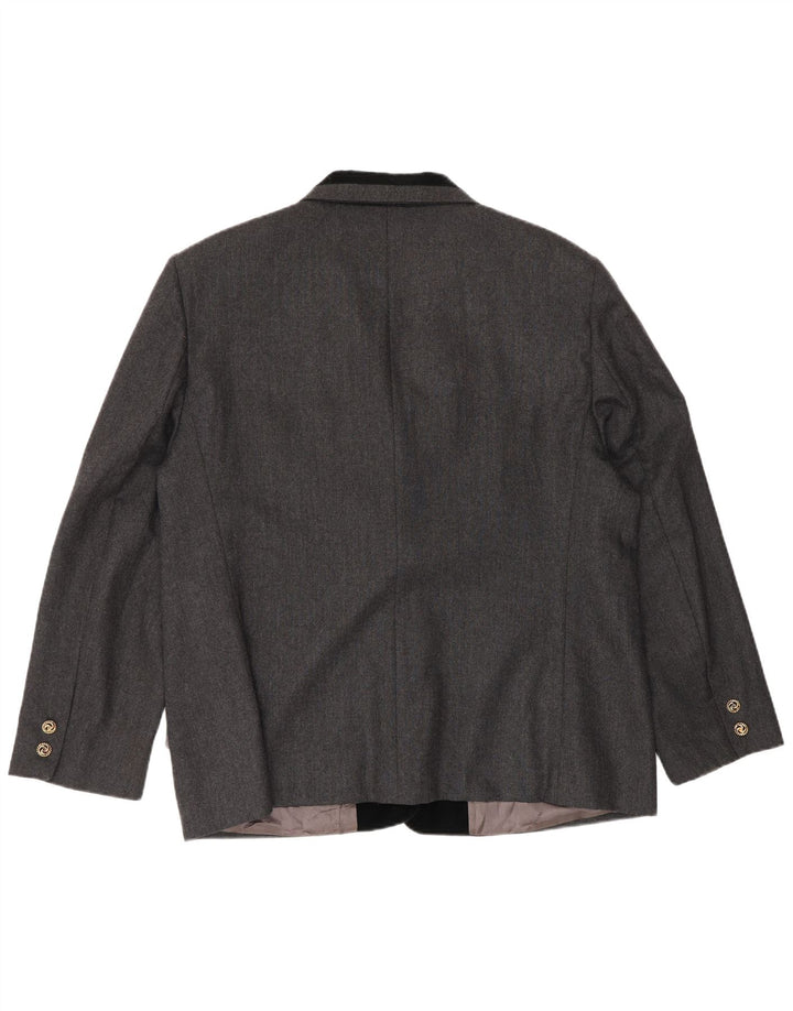 Roccobarocco Veste Blazer 3 Boutons pour Femme UK 18 XL Laine Colorblock Gris