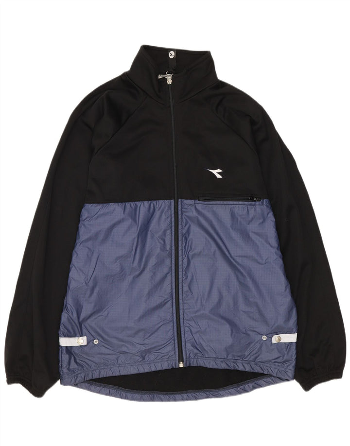 DIADORA Veste de Survêtement Homme Noir Moyen Polyester Colorblock