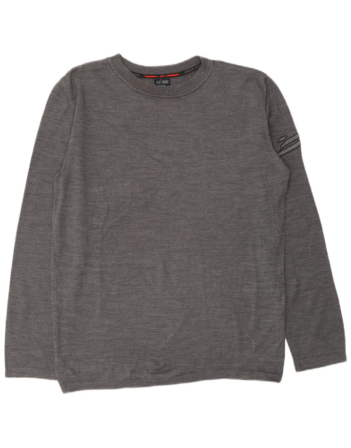 ARMANI JEANS Pull à col rond pour homme 2XL Gris Laine