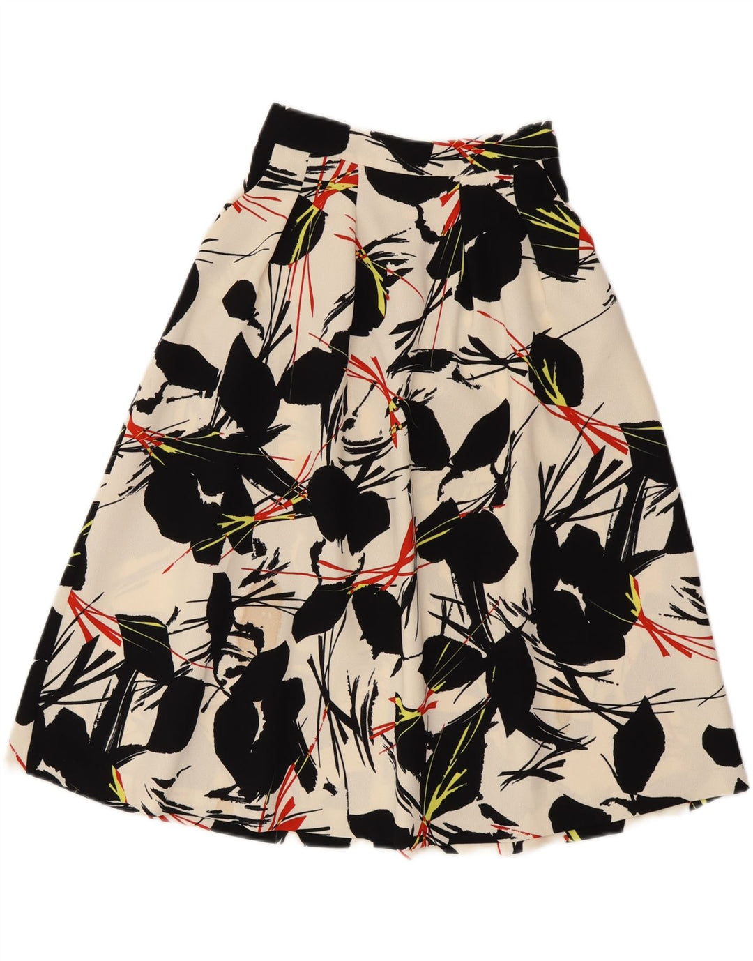 WAREHOUSE Jupe trapèze pour femme UK 6 XS W25 Polyester floral blanc cassé