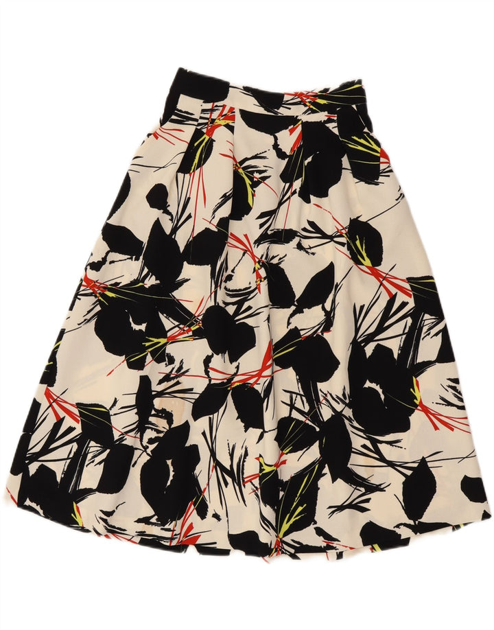 WAREHOUSE Jupe trapèze pour femme UK 6 XS W25 Polyester floral blanc cassé