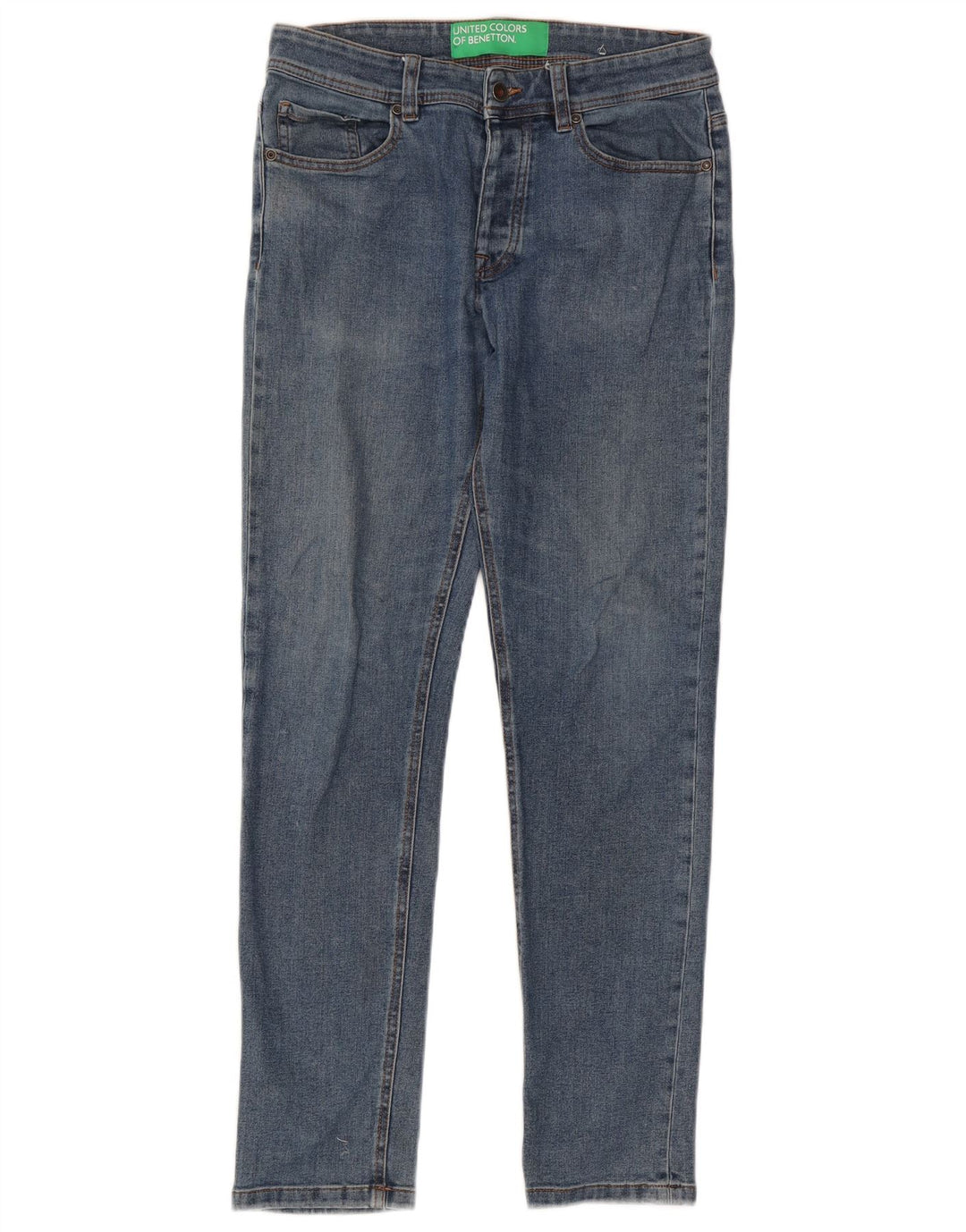 Benetton Jean Slim Homme W31 L30 Bleu Coton