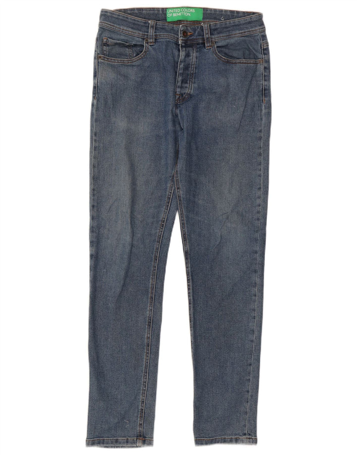 Benetton Jean Slim Homme W31 L30 Bleu Coton