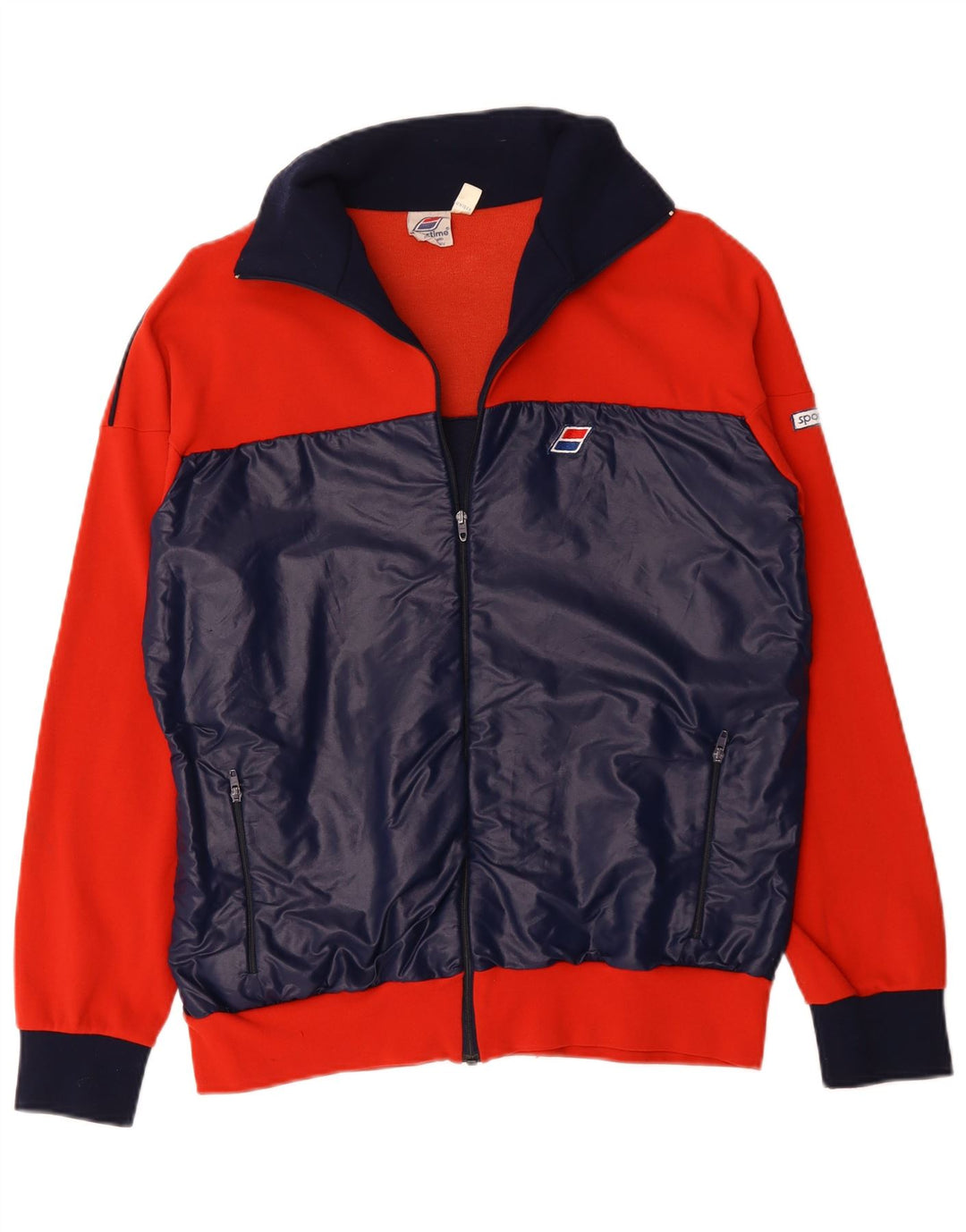 VINTAGE Veste de survêtement pour homme UK 40 Medium Red Colourblock Polyamide