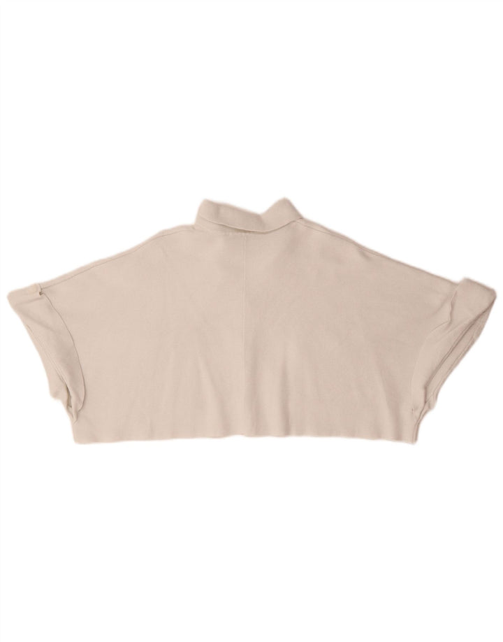 Zara Womens Crop Oversize Cardigan Top UK 10 Petite Viscose Blanche