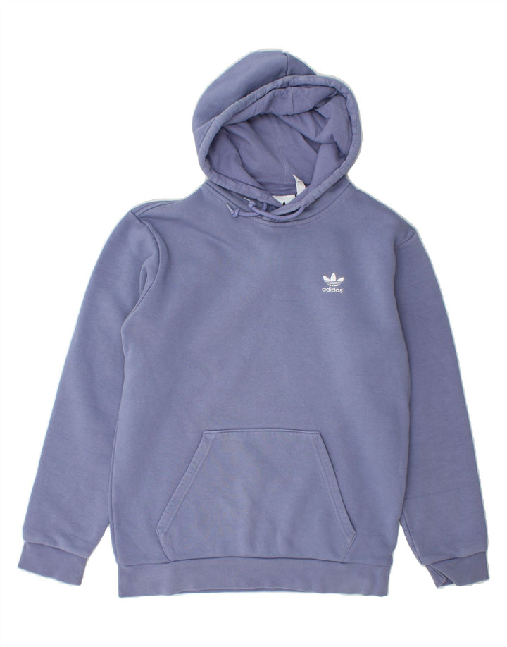 ADIDAS Mens Hoodie Jumper Small Blue Cotton Vintage Adidas and Second-Hand Adidas from Messina Hembry 