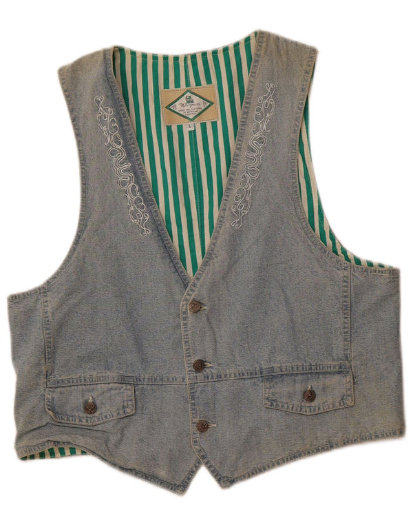 WAMPUM Gilet Femme UK 16 Grand Bleu Coton