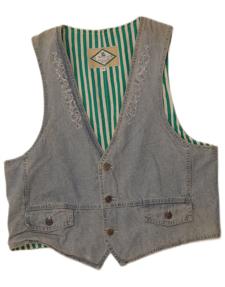 WAMPUM Gilet Femme UK 16 Grand Bleu Coton