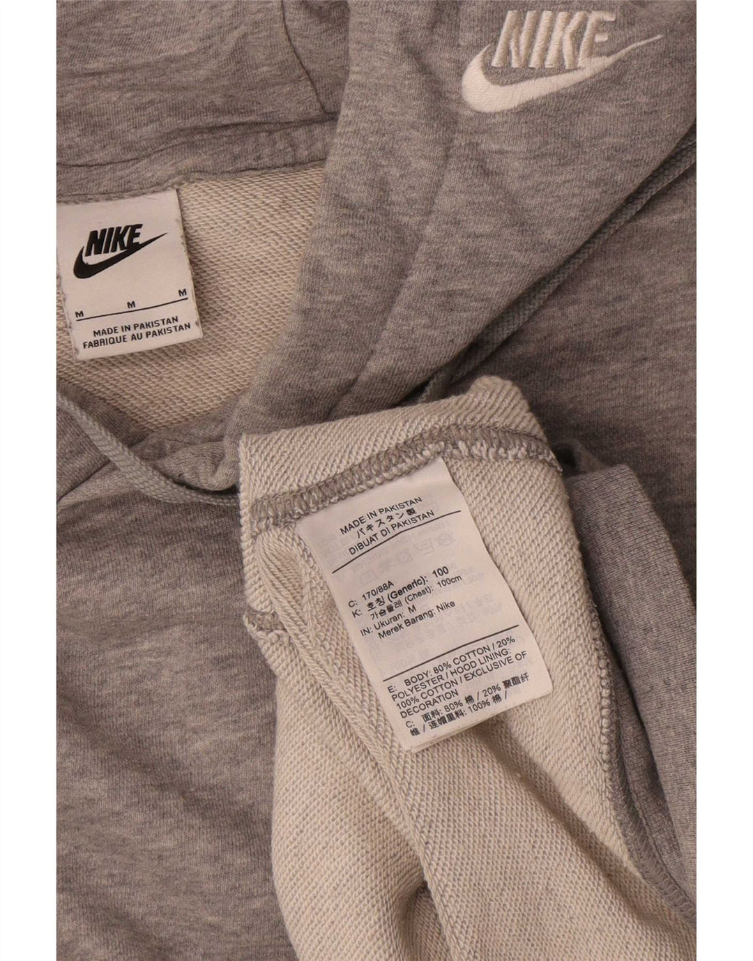 Nike Pull à capuche en coton gris moyen pour homme