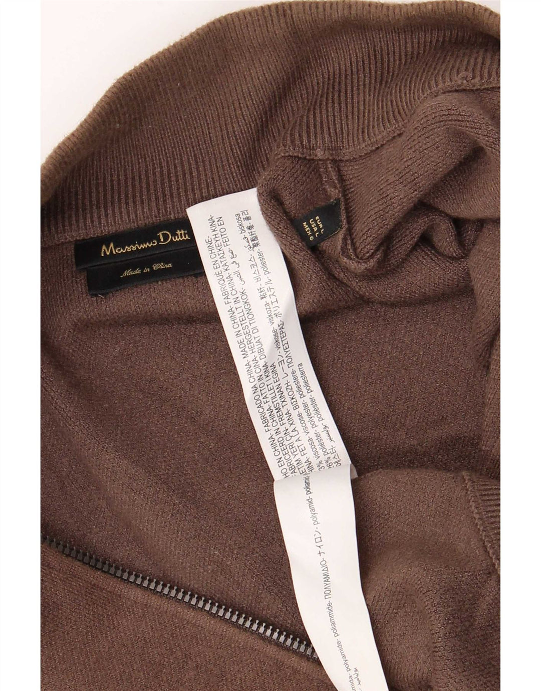 Massimo Dutti Cardigan Homme Pull Large Marron Viscose
