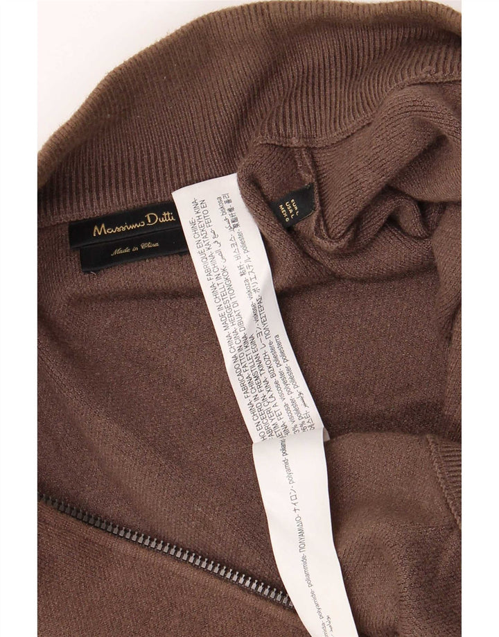 Massimo Dutti Cardigan Homme Pull Large Marron Viscose