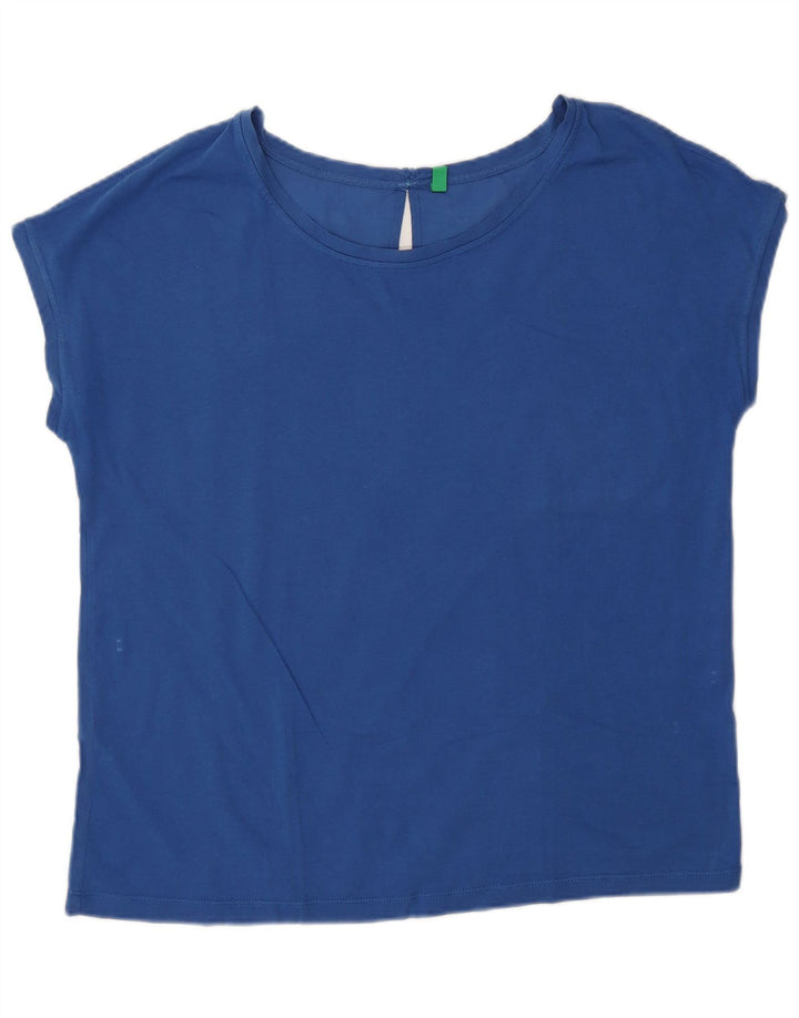 Benetton Chemisier Femme UK 16 Large Bleu