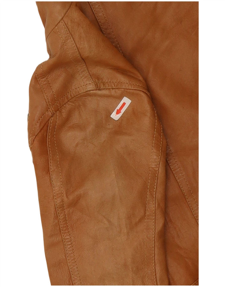 XETRA Veste de motard en cuir pour femme UK 8 Small Beige