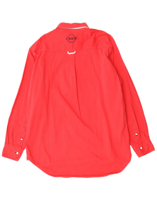 Crew Clothing Polo de rugby à manches longues pour homme en coton rouge moyen