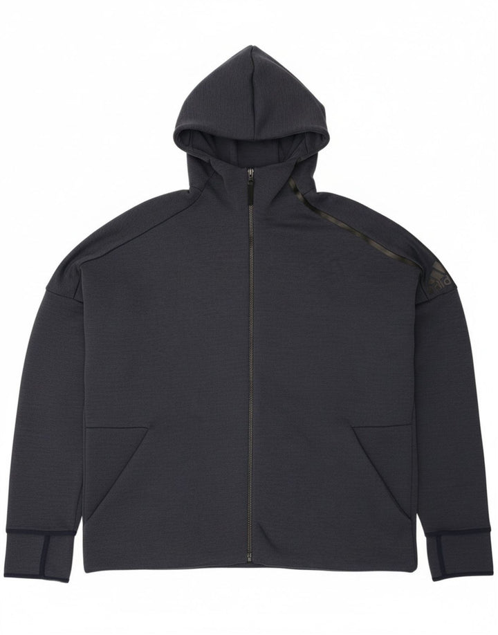 Adidas Pull à capuche zippé pour homme 2XL Bleu marine Polyester