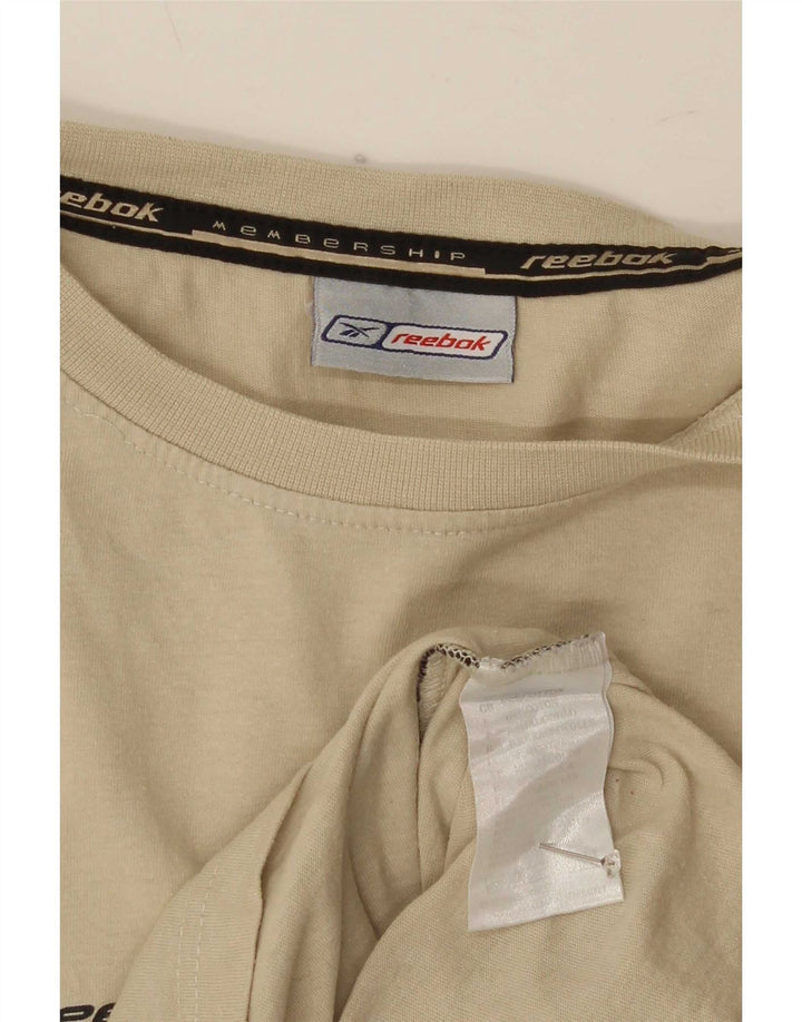 Reebok Tee-Shirt Graphique Homme Beige Moyen Coton