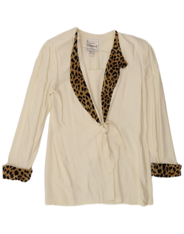 Joseph Ribkoff Veste blazer pour femme UK 12 Medium Off White Animal Print