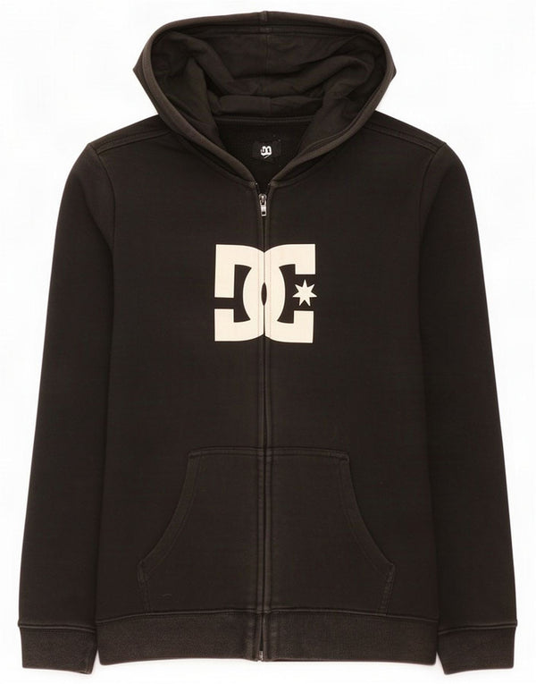 DC Pull à capuche zippé graphique pour femme UK 14 Large Noir Coton