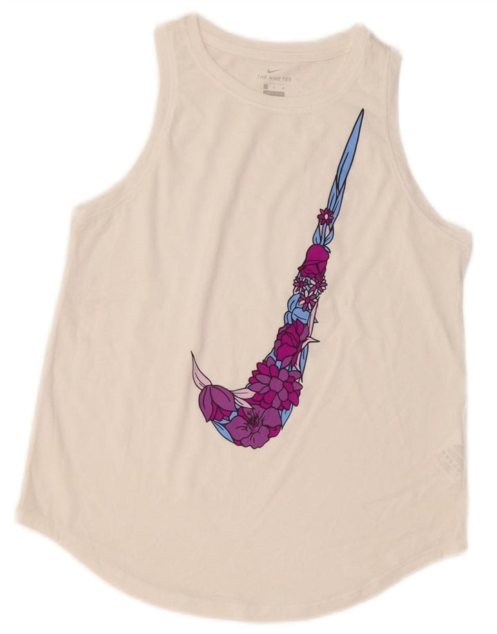 NIKE Débardeur Dri Fit Graphic Fille 13-14 ans XL Blanc Polyester