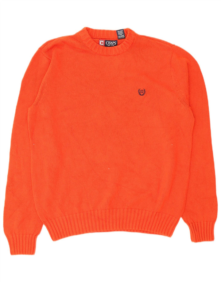 Chaps Pull à col rond pour homme en coton orange Taille L
