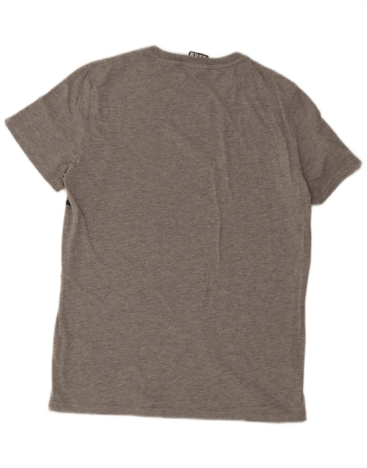 Superdry T-Shirt Graphique Homme Gris Moyen Colourblock Cotton